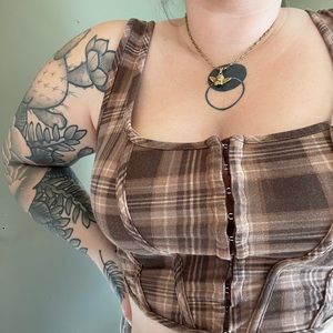 Plaid Cropped Tank Top